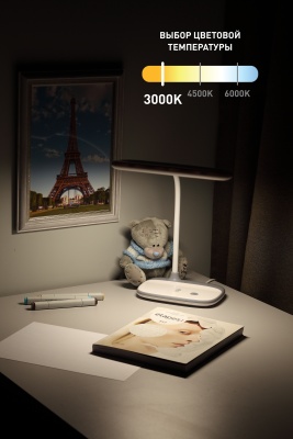 Светильник настольный светодиодный белый NLED-458-6W-W ЭРА