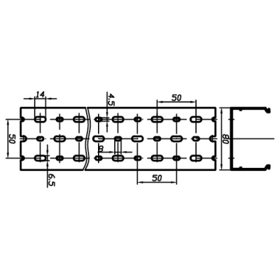 Короб перфорированный RL12 80x60 серый QUADRO