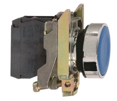 Кнопка синяя без фиксации 22мм 1но