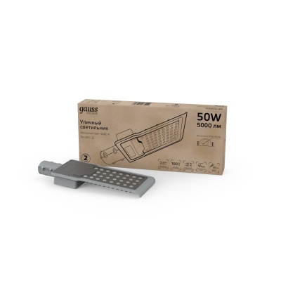 Светильник уличный консольный ДКУ 50 Вт 5000 лм 5000К AC 220В IP65 355х155х57мм косинусная КСС Д Avenue Gauss