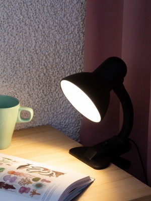 Светильник настольный на прищепке черный матовый N-102-E27-40W-BK