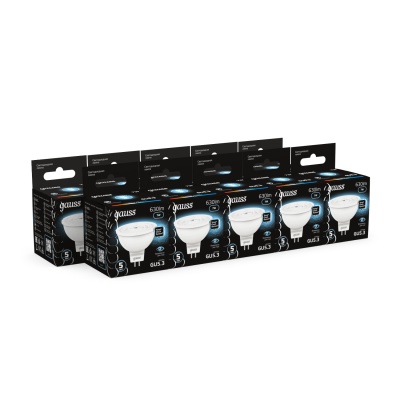 Лампа светодиодная LED 7 Вт 630 лм 4100К софит MR16 нейтральный GU5.3 AC 220В Black Gauss