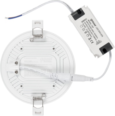 Светильник светодиодный ДВО 18 Вт 1800 лм 4000К AC 220В IP20 круг D120х27мм монт d106мм Пластик безрамочный Frameless Gauss