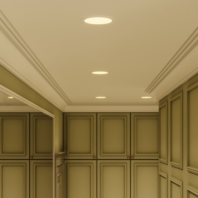 Светильник светодиодный ДВО 9 Вт 610 лм 3000К AC 220В IP20 круг D145х22мм монт d130мм Алюминий тонкий Slim Gauss