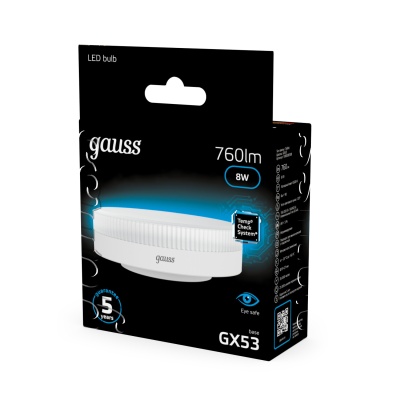 Лампа светодиодная LED 8 Вт 760 лм 6500К таблетка холодный GX53 AC 220В Black Gauss